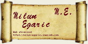 Milun Egarić vizit kartica